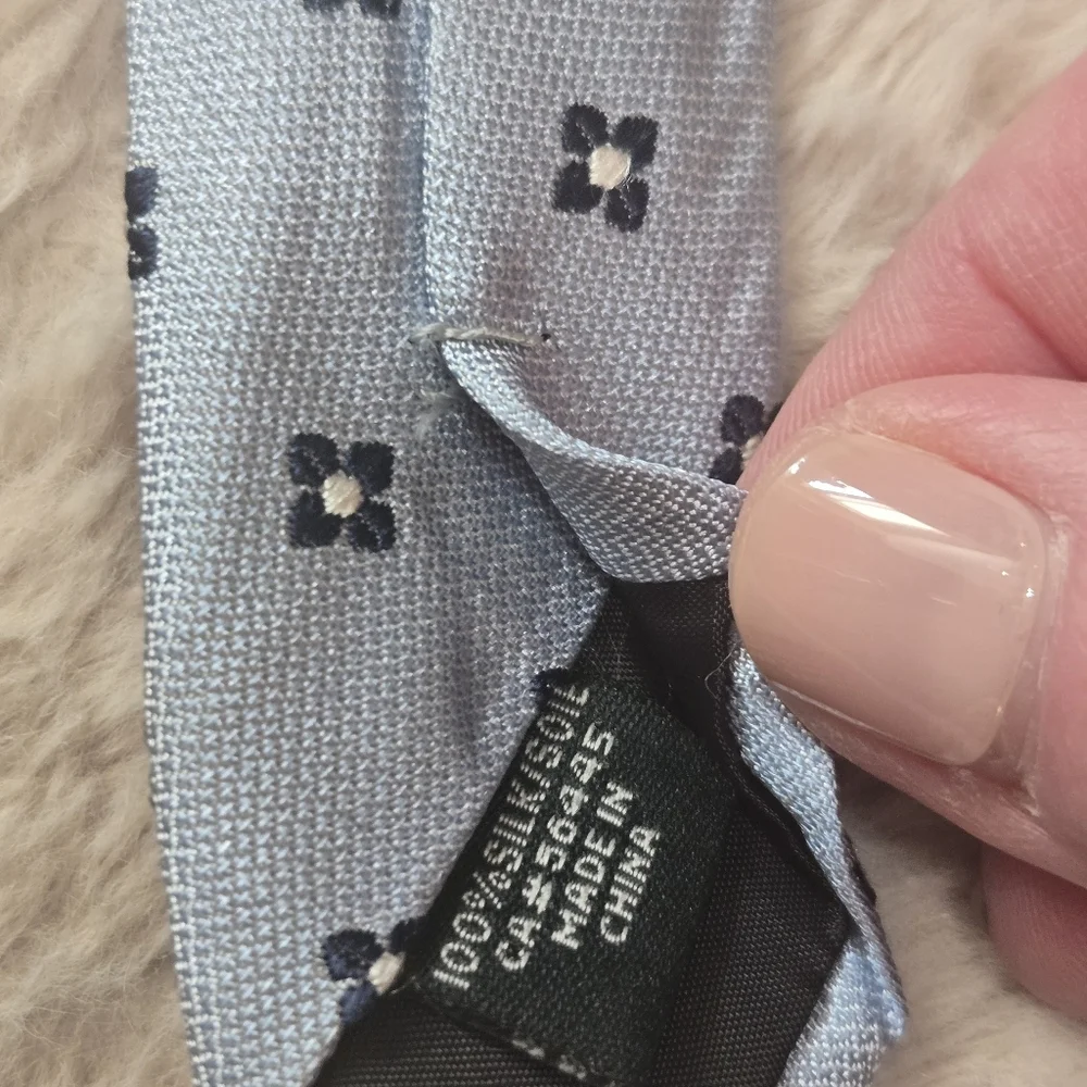 J. Crew Blue Geo Floral Silk Skinny Tie